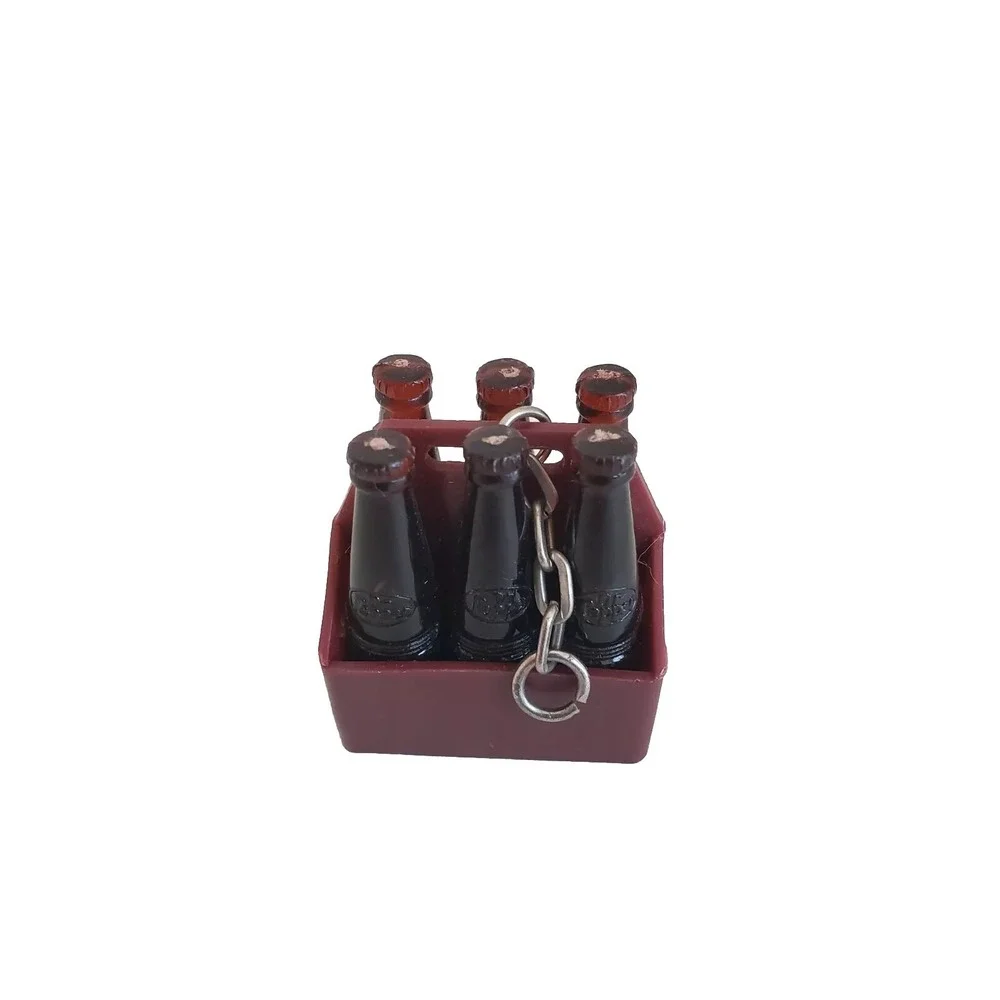 Dr. Pepper Vintage Six Pack Bottles Key Ring 1980s Keychain